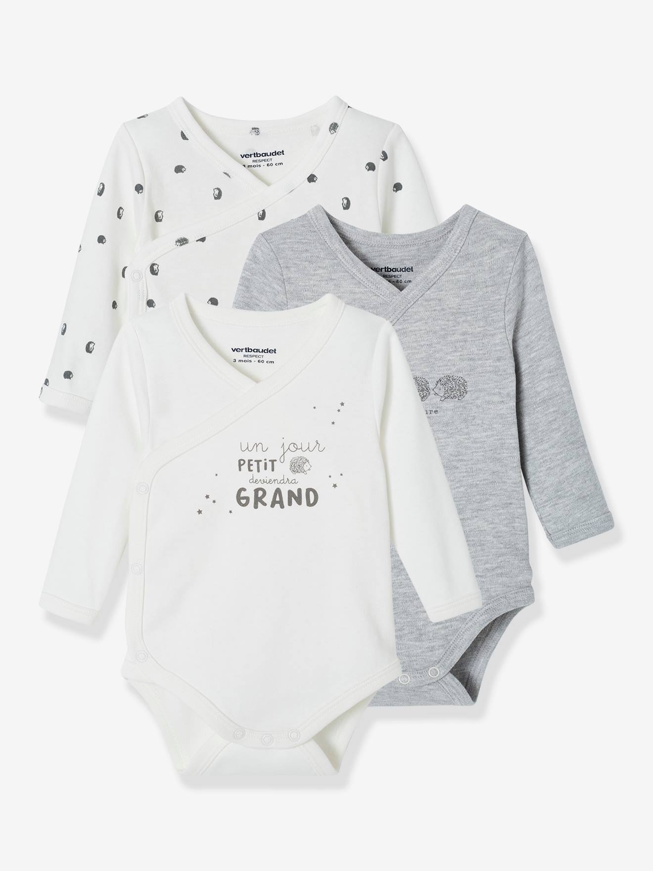 White Carters Just One You by Unisex Baby 3 Pack Long-Sleeve Bodysuit 