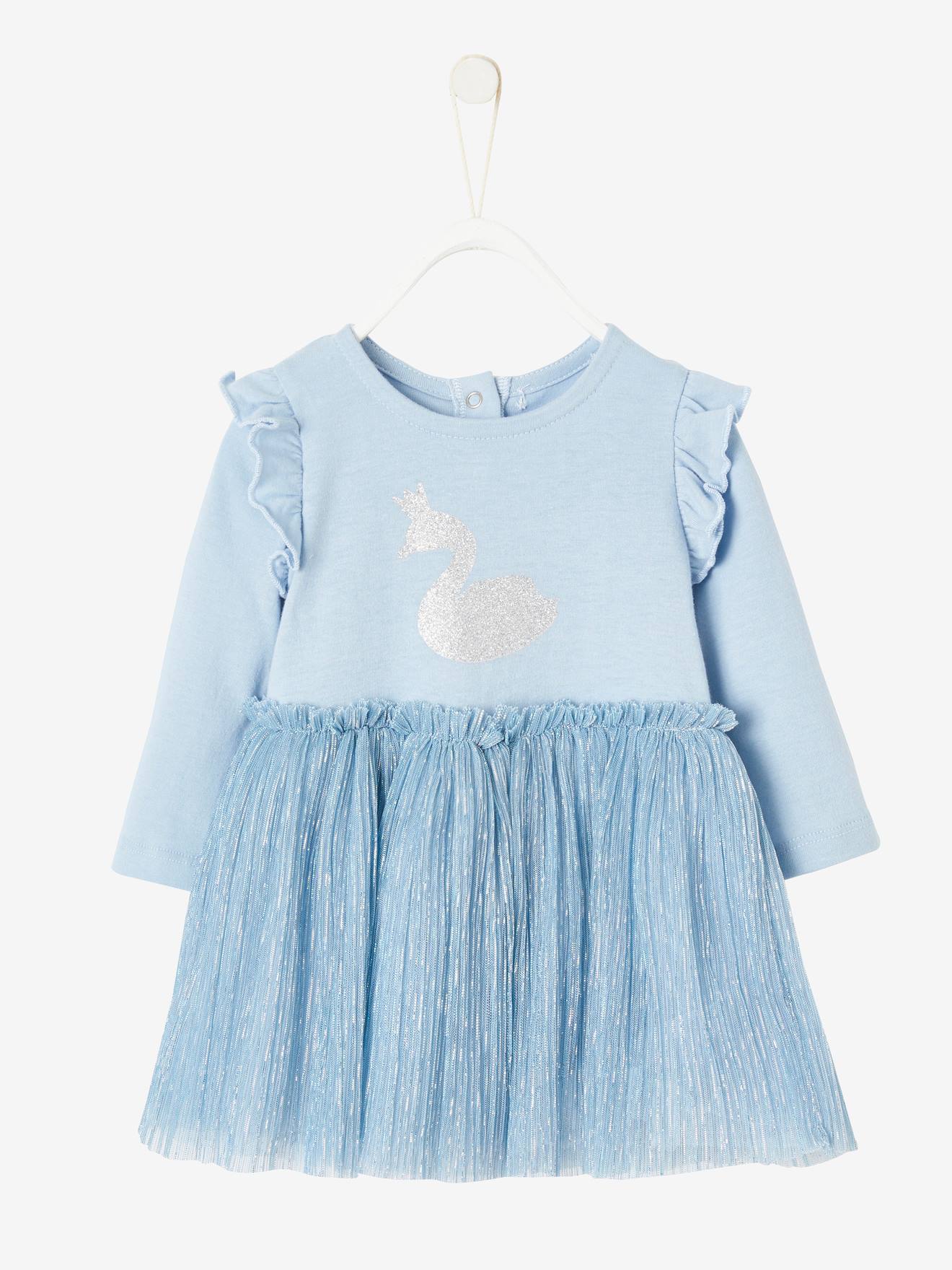 Sky blue hot sale baby frock