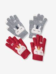 Girls-Accessories-Winter Hats, Scarves, Gloves & Mittens-Pack of 2 Pairs of Unicorn Magic Gloves for Girls, Oeko Tex®