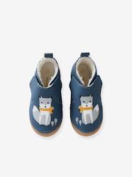 Shoes-Baby Footwear-Slippers & Booties-Smooth Leather Pram Shoes with Fur Lining, for Baby Boys
