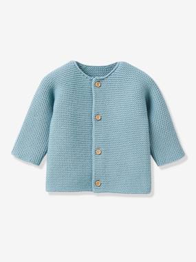 Baby s garter stitch cardigan celadon