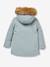 Girl's parka with faux-fur lining BLUE MEDIUM GREYED 