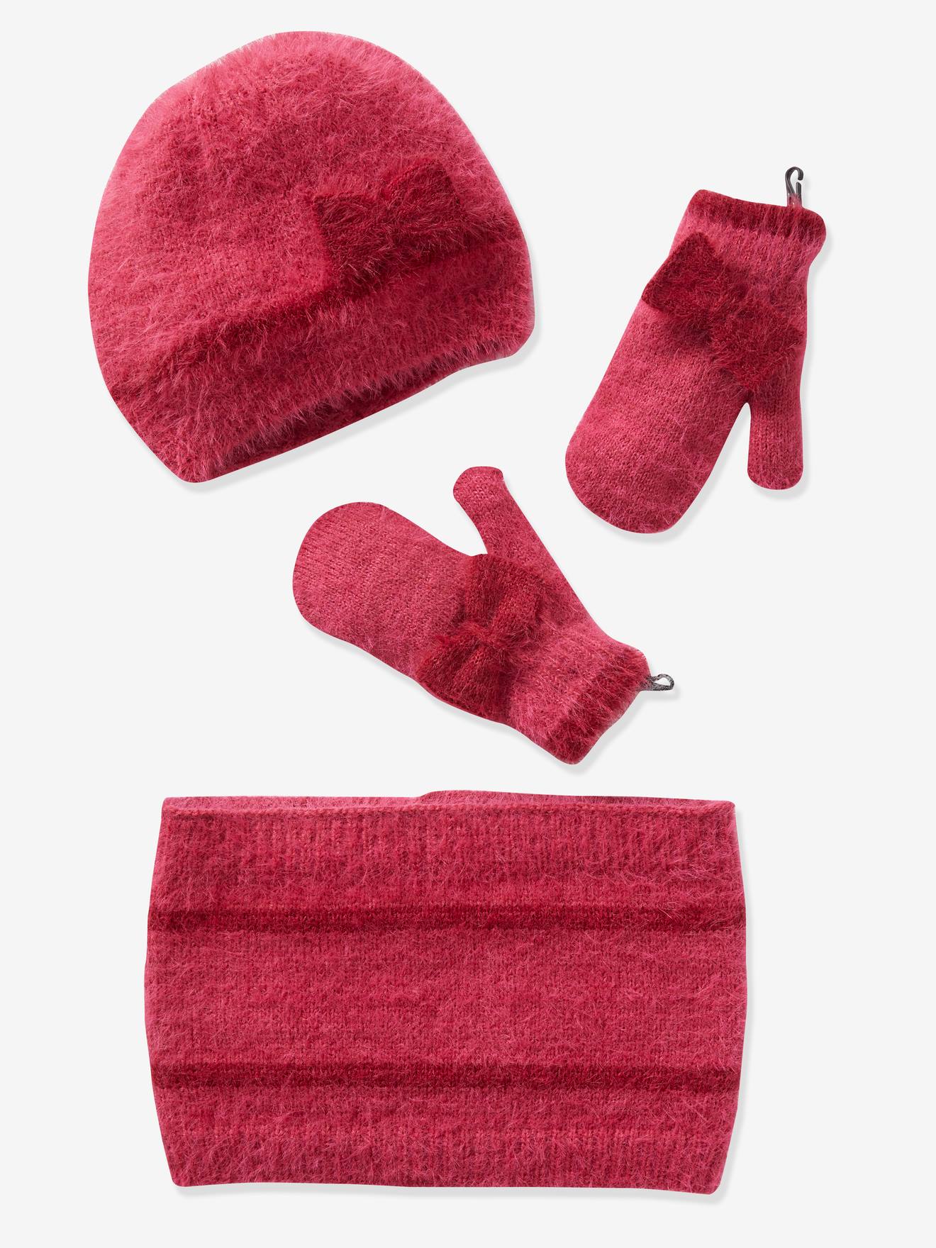 Hat scarf gloves matching set baby toddler accessories orange doll girls winter 
