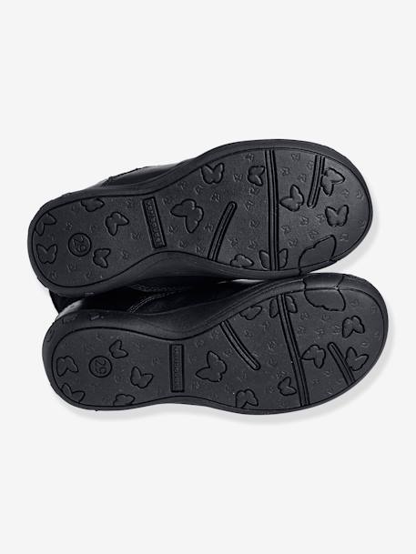 Girls' Leather Boots Black+Tan 