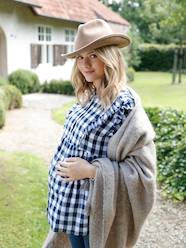 Maternity-Blouse with Woven Checks, Maternity & Nursing Special