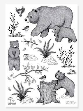 Bears Sticker Sheet by LILIPINSO dark solid with design