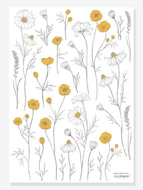 Buttercup Chamomile Flowers Sticker Sheet by LILIPINSO medium solid wth design