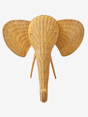 Elephant Wall Decoration in Rattan brown