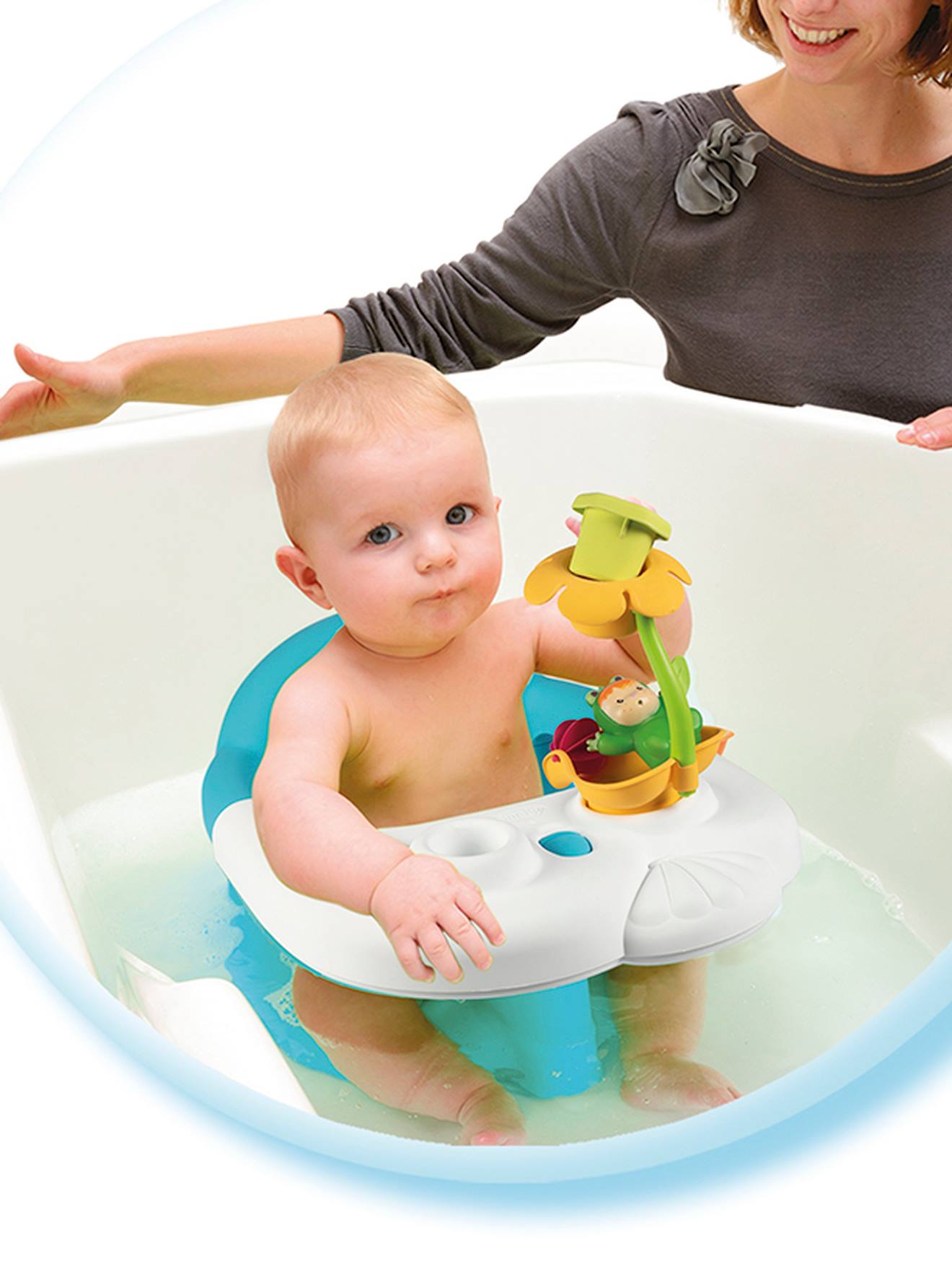 Cotoons Baby Bath Seat By Smoby Blue Light Two Color Multicol Nursery Vertbaudet