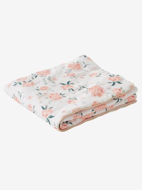 Jersey Knit Cotton Gauze Throw For Baby Eau De Rose Theme Light Pink Bedding Decor Vertbaudet