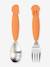 YummyPlus Sea Friends 2-Piece Cutlery Set, by DONE BY DEER PINK LIGHT SOLID+YELLOW DARK SOLID 