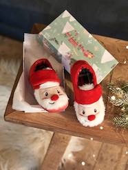 Shoes-Baby Footwear-Slippers & Booties-Christmas Gift Box with Father Christmas Pram Shoes for Babies