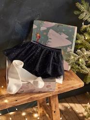 Baby-Dresses & Skirts-Occasion Ensemble, Glittery Tulle Skirt & Tights for Babies