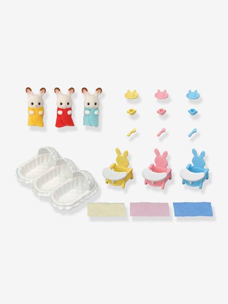 Chocolate Rabbit Triplets Care Set - SYLVANIAN FAMILIES WHITE LIGHT SOLID WITH DESIGN 