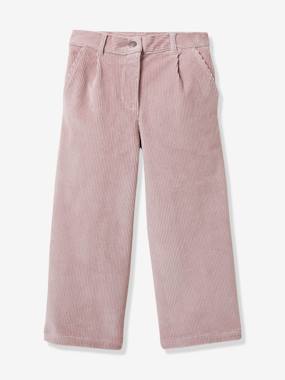 Girl s flared velour trousers dark solid 2