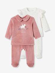 Baby-Pyjamas-Pack of 2 Unicorn Pyjamas in Velour, for Babies
