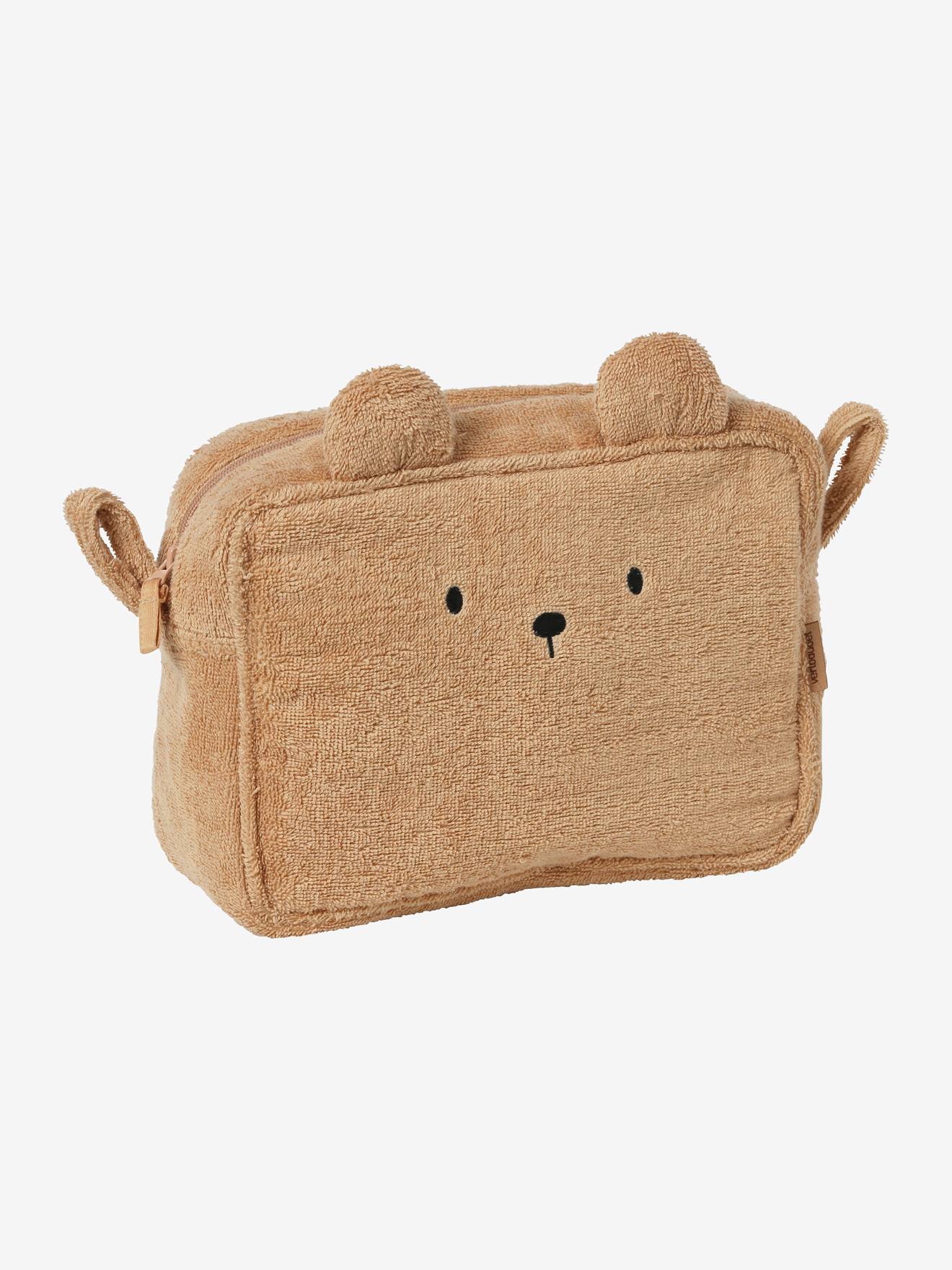 Bear Toiletry Bag in Terry Cloth light solid