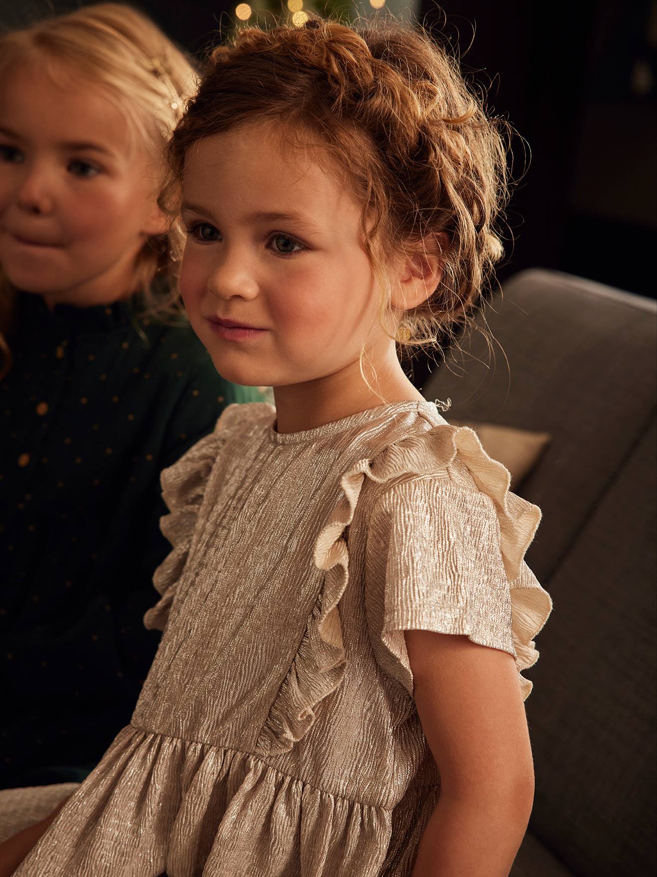 Occasion Wear Dress in Fancy Iridescent Fabric