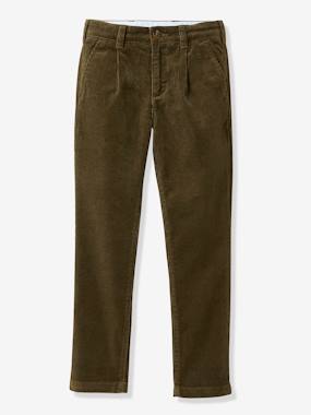 Boy s velour chinos brown medium solid