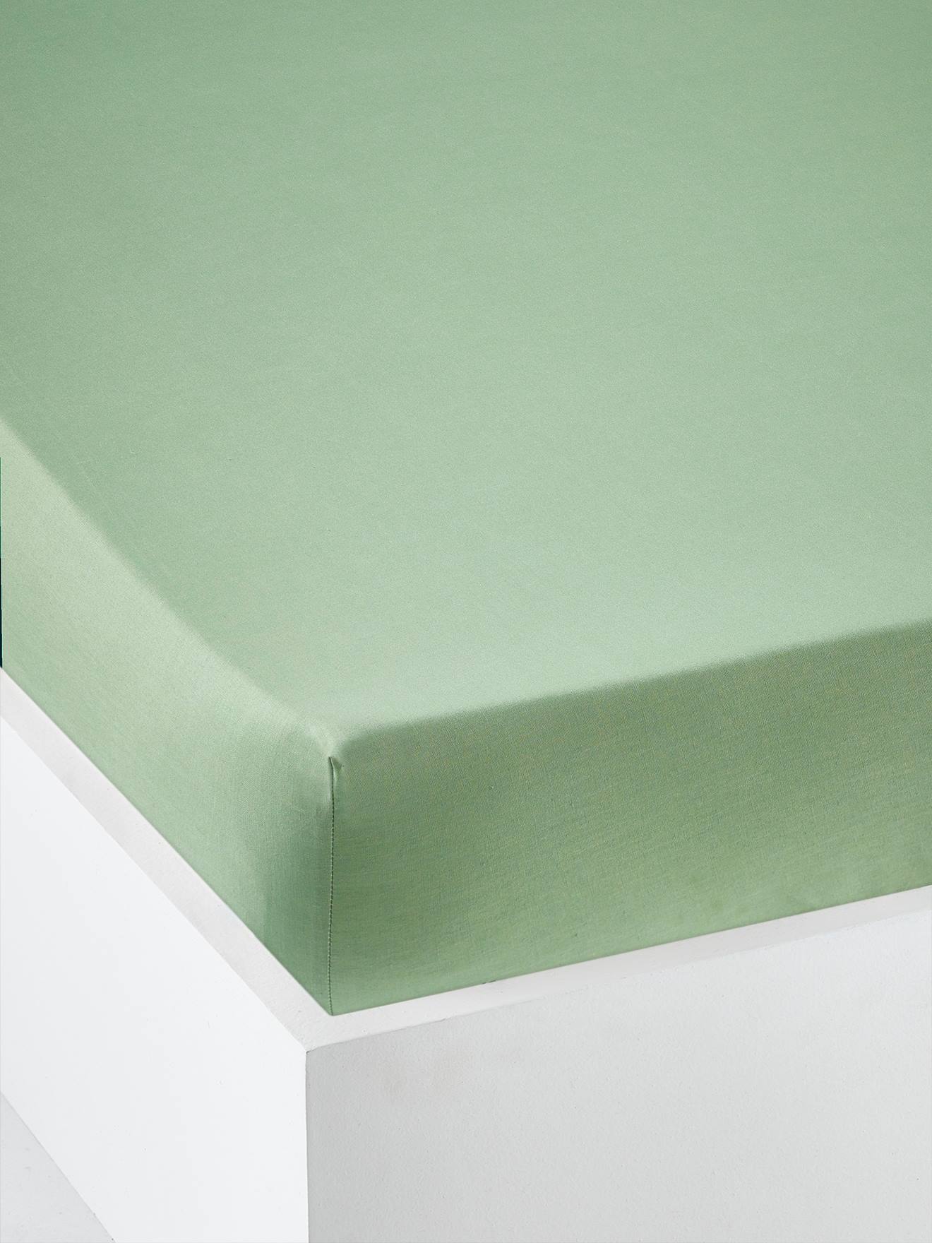 Plain Fitted Sheet for Children green, Bedding & Decor Vertbaudet