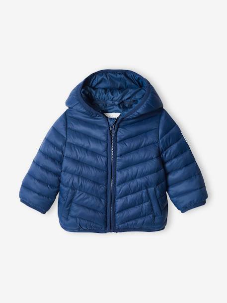 Lightweight Padded Jacket with Hood for Babies BLUE DARK SOLID+bronze+sage green 