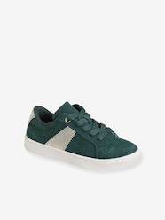 Shoes-Leather Trainers with Laces & Zip, for Girls