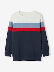 Boys-Cardigans, Jumpers & Sweatshirts-Striped Colourblock Jumper in Fine Knit for Boys, Oeko-Tex®