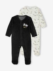 Baby-Pyjamas-Pack of 2 Baby Sleepsuits in Velour