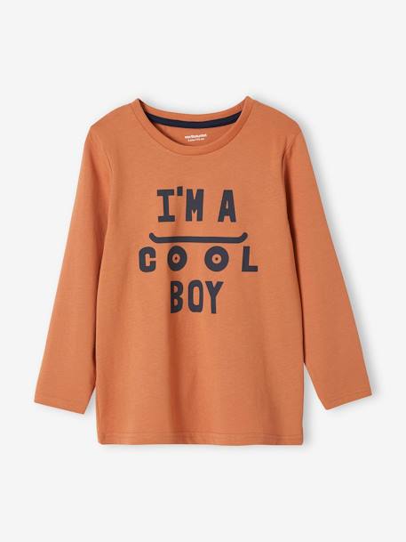 Top with Graphic Message for Boys BLUE BRIGHT SOLID WITH DESIGN+BLUE MEDIUM SOLID WITH DESIGN+BROWN MEDIUM SOLID WITH DESIGN+Dark Green+GREEN MEDIUM SOLID WITH DESIG+ORANGE MEDIUM SOLID WITH DESIG+YELLOW DARK SOLID WITH DESIGN+Yellow/Print 