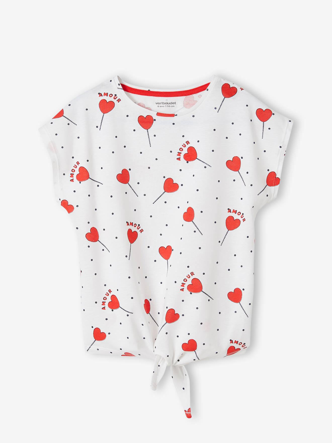 Printed T-Shirt for Girls white medium all over printed