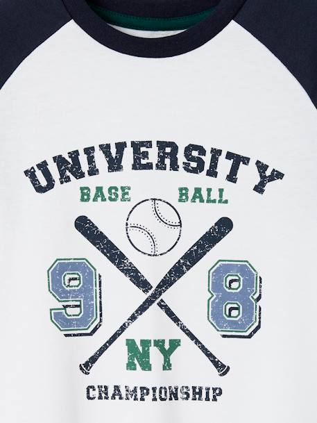 Baseball Sports T Shirt For Boys White Light Solid With Design Boys Vertbaudet Baseball Sports T Shirt For Boys White Light Solid With Design Boys Vertbaudet