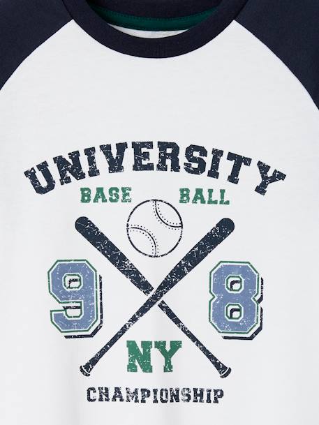 Baseball Sports T Shirt For Boys White Light Solid With Design Boys Vertbaudet