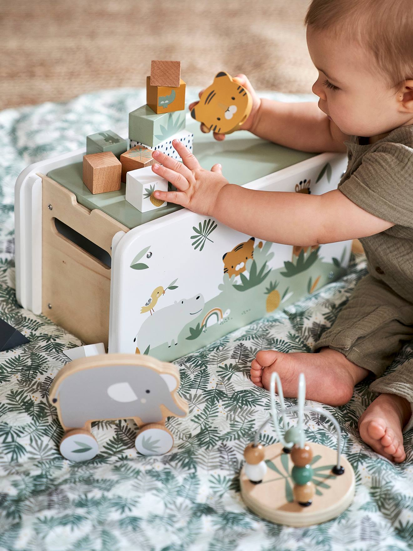Multi-activity Fox Toy Box - Wood FSC® Certified medium solid with desig