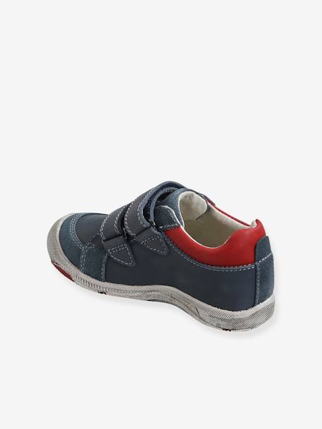Leather Derby Shoes for Boys, Designed for Autonomy BLUE DARK SOLID 