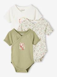 Baby-Bodysuits & Sleepsuits-Pack of 3 Long Sleeve Jungle Bodysuits for Newborn Babies