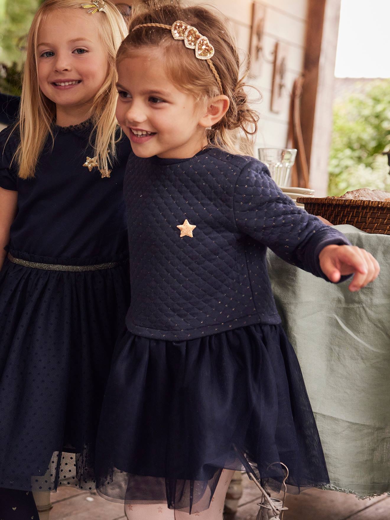 Dual Fabric Dress for Girls