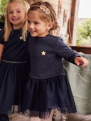 Girls-Dual Fabric Dress for Girls, Christmas Special