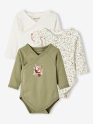 Baby-Bodysuits & Sleepsuits-Pack of 3 Jungle Long Sleeve Bodysuits for Newborn Babies