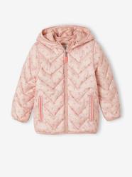 Girls-Lightweight Padded Jacket with Hood & Printed Motifs for Girls