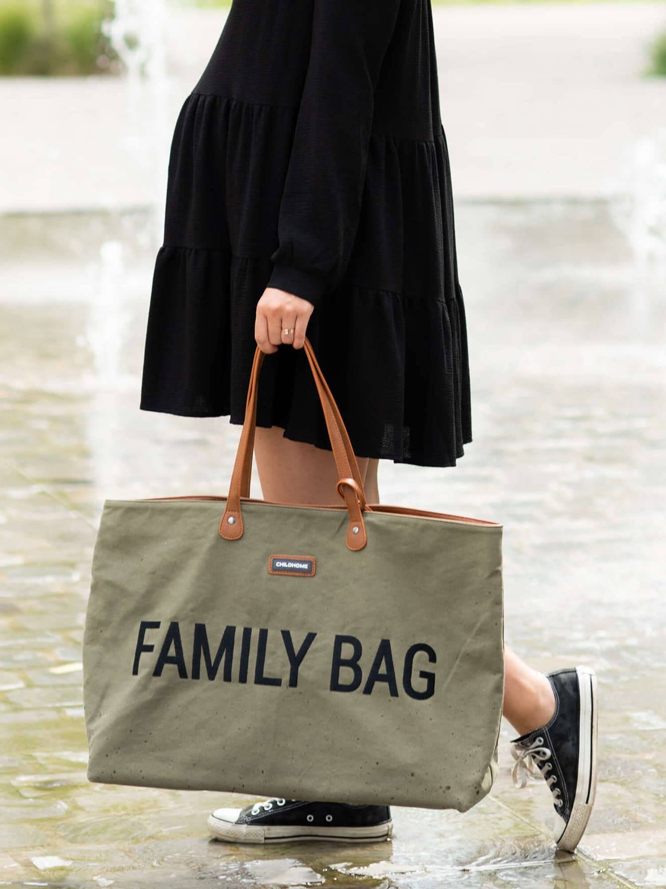 Childhome Family Bag, Baby Diaper Bag, Hospital Bag, Large Diaper Bag Tote  for Baby Essential, Magnetic Closure Tote Bag Grey