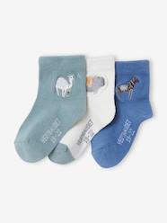Baby-Pack of 3 Pairs of Socks with Embroidered Animals for Baby Boys