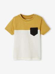 Baby-T-shirts & Roll Neck T-Shirts-Short Sleeve Colourblock T-shirt, for Babies