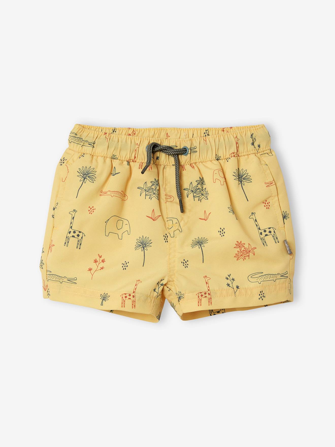 Jungle Swim Shorts for Baby Boys yellow light all over printed