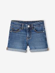 Girls-Shorts-Denim Shorts with Turn-Ups, for Girls