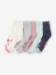 Girls-Underwear-Pack of 5 Pairs of Unicorn Socks, Oeko-Tex®