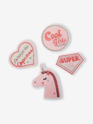 Girls-Accessories-Set of 4 Iron-On Patches, for Girls