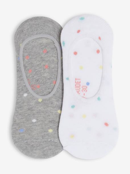 Pack of 2 Pairs of Invisible Socks for Girls BEIGE LIGHT TWO COLOR/MULTICOL 