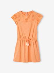 Girls-Dress with Details in Broderie Anglaise for Girls