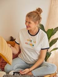 Maternity-T-shirts & Tops-Top with Message in Organic Cotton, Maternity & Nursing