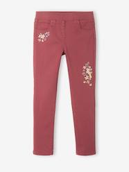 Girls-Trousers-Treggings with Embroidered Flowers for Girls